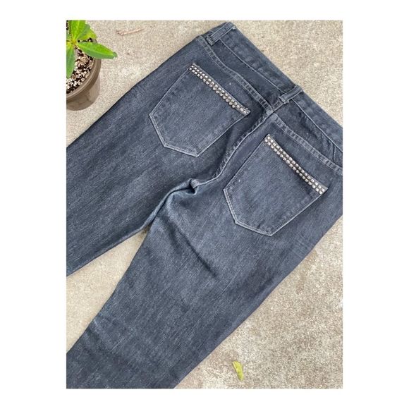 Joe Fresh Dark Wash Slim Jeans Mid Rise Studded Pockets Sz 4 - Picture 3 of 9